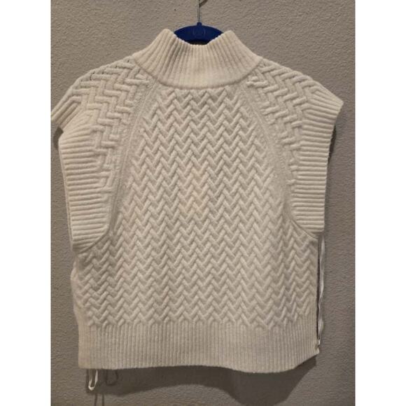 Ted Baker London Women's Ivory Chevron Knit Turtleneck Sweater Size 1 - Picture 3 of 7